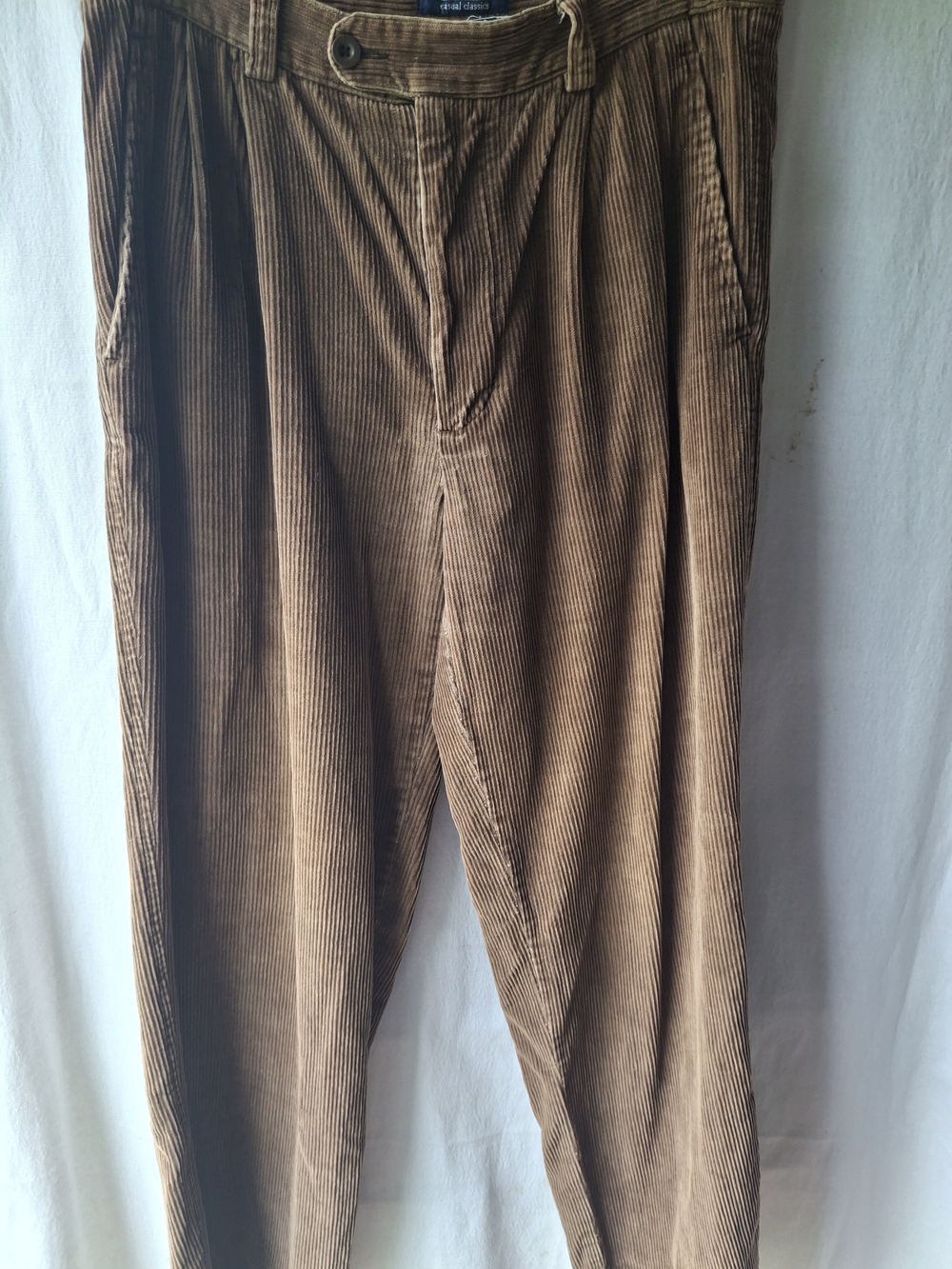 Men's Tan Corduroy Trousers - Relaxed Tailored Fit